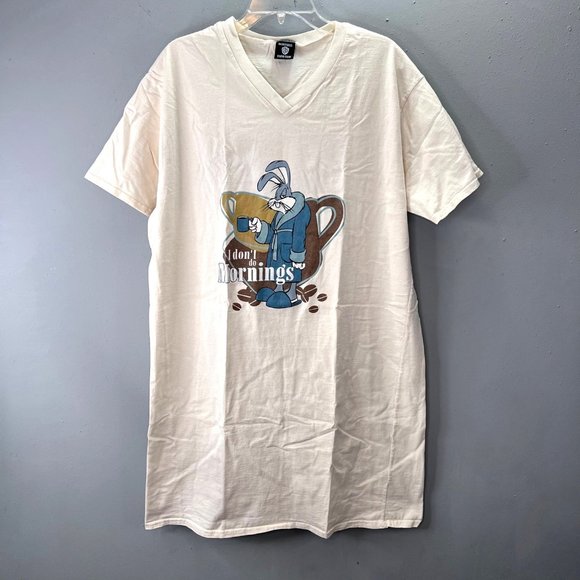 Vintage Warner Bros Studio Store Sleepshirt XL Bugs Bunny T Shirt Beige Graphic - Picture 1 of 5